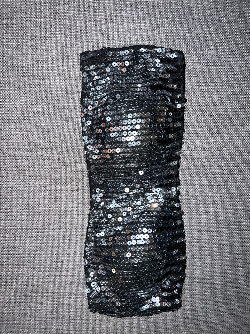 Amour + Lace Black Sequin Strapless Tube Top
